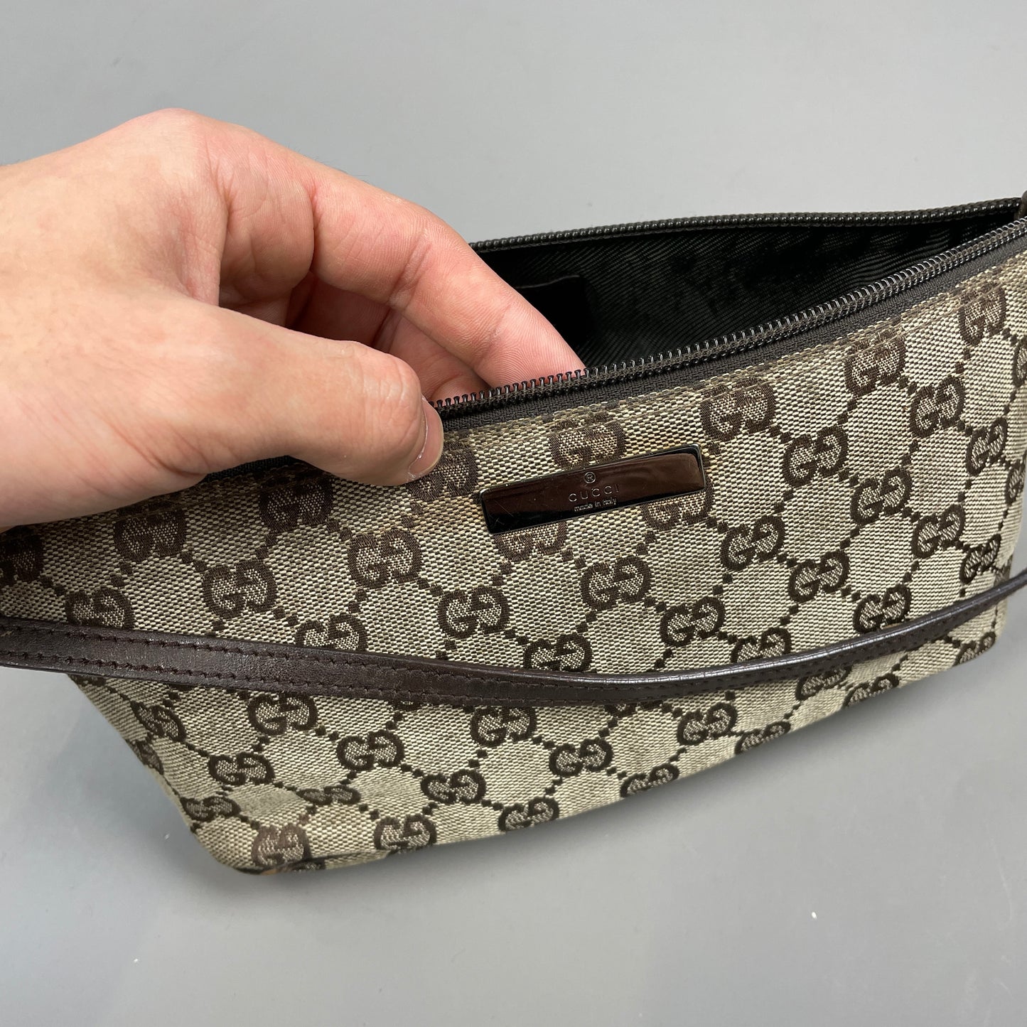 Gucci Monogram Baguette Bag